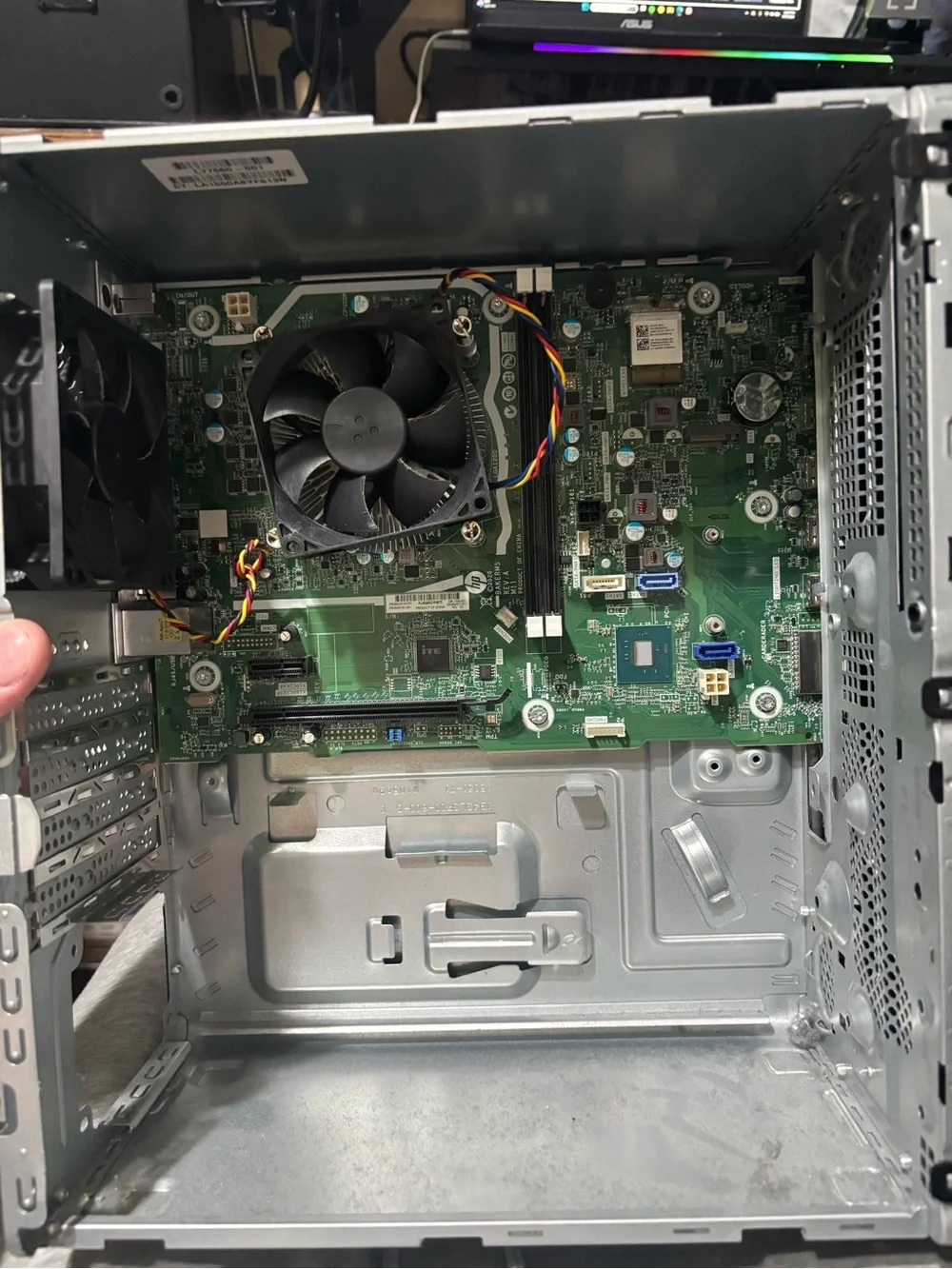 HP Black Desktop Motherboard with CPU Cooler